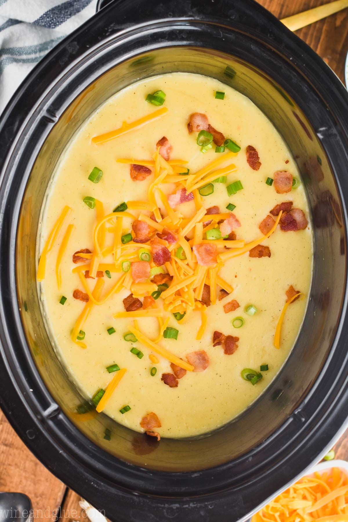 This Crockpot Potato Soup Recipe is easy to make and even easier to eat