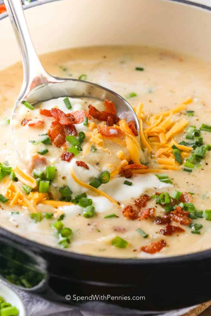 Baked Potato Soup With Leftover Potatoes