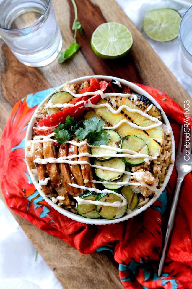 Hawaiian Style Chicken Teriyaki Bowls