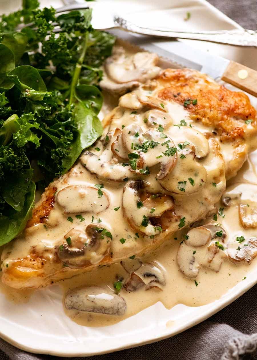 Chicken Breast in Creamy Mushroom Sauce | RecipeTin Eats