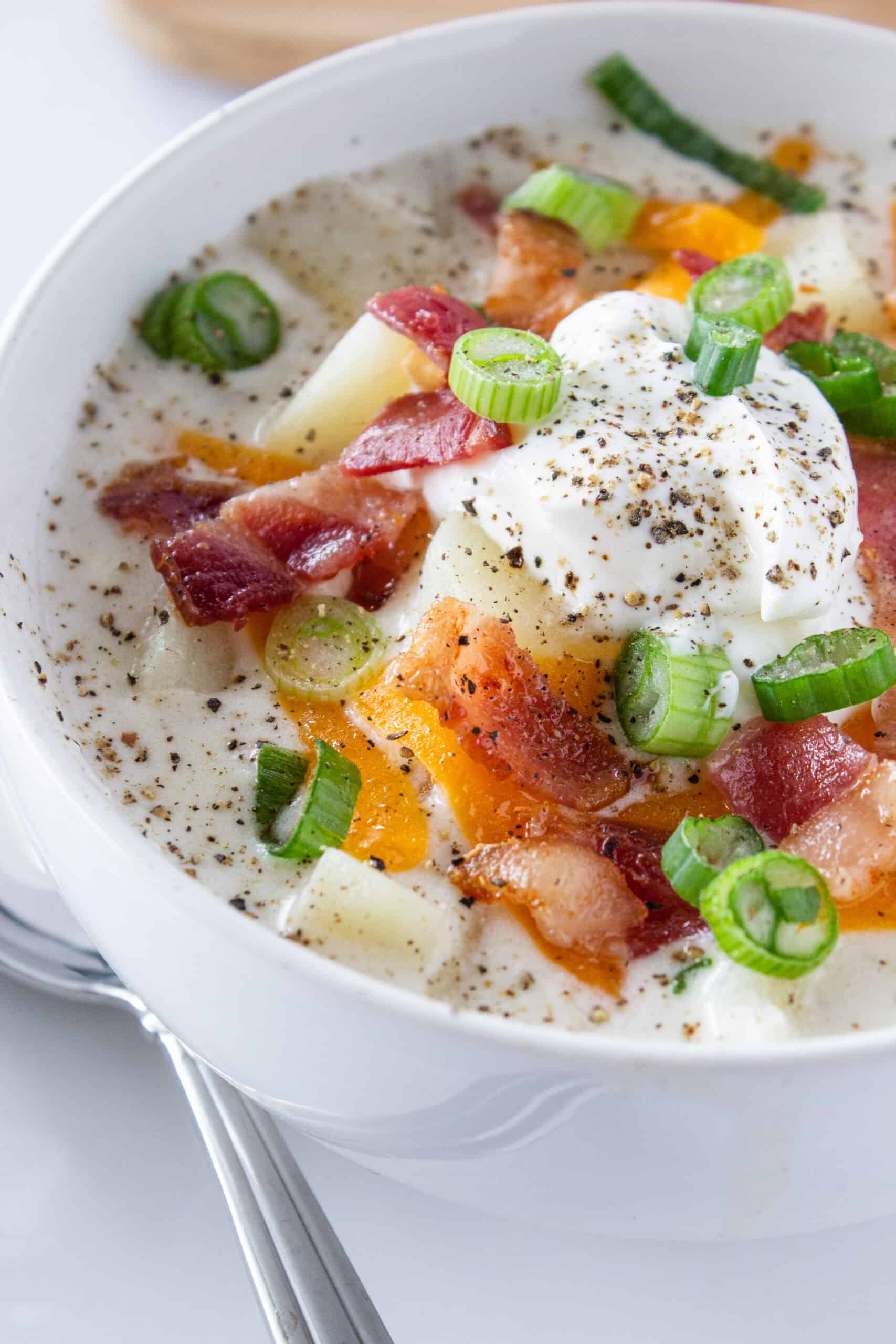 Crock Pot Potato Soup with Cream Cheese | Practically Homemade