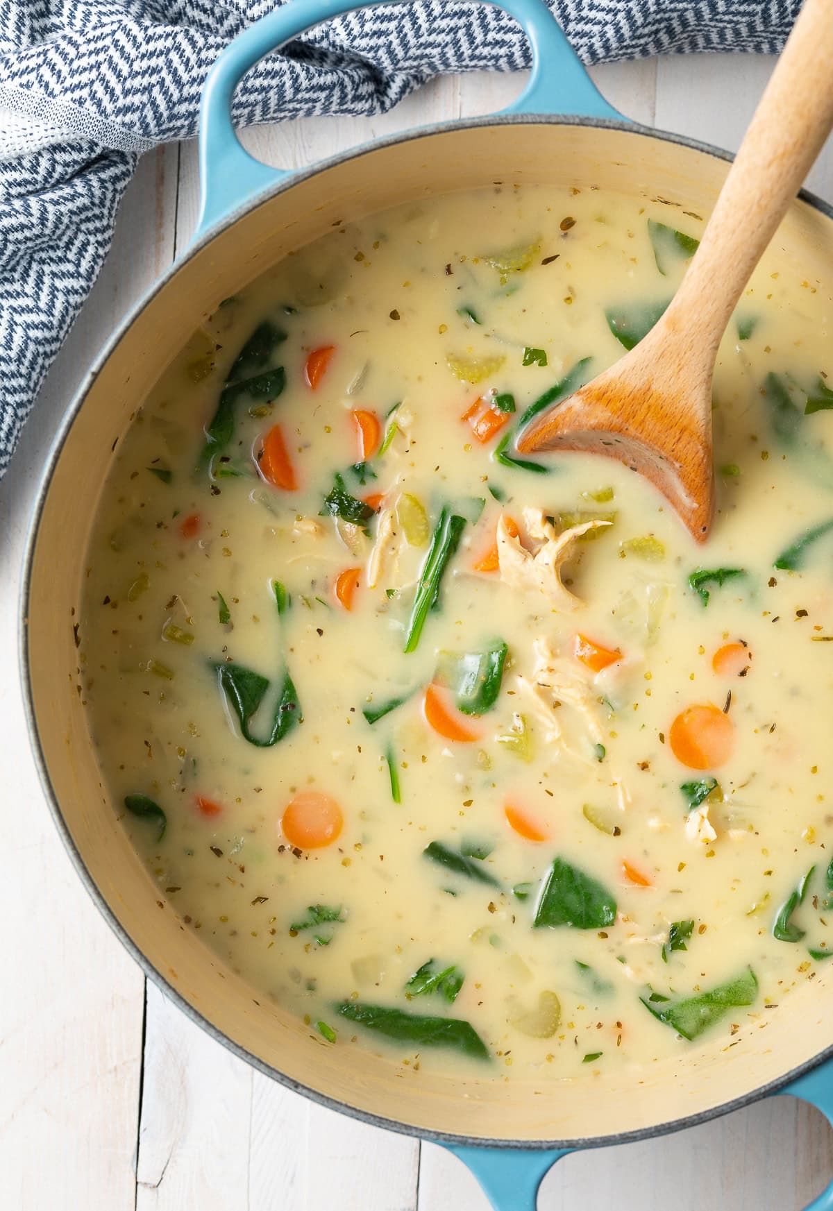 Chicken Spinach Soup With Cream Cheese And Bacon