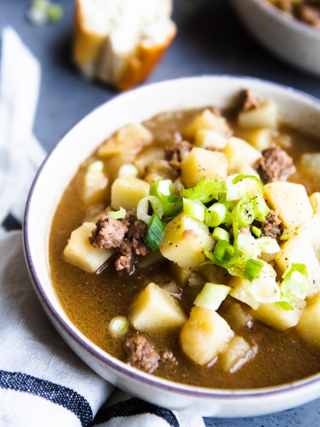 Baked Potato Soup With Ground Beef