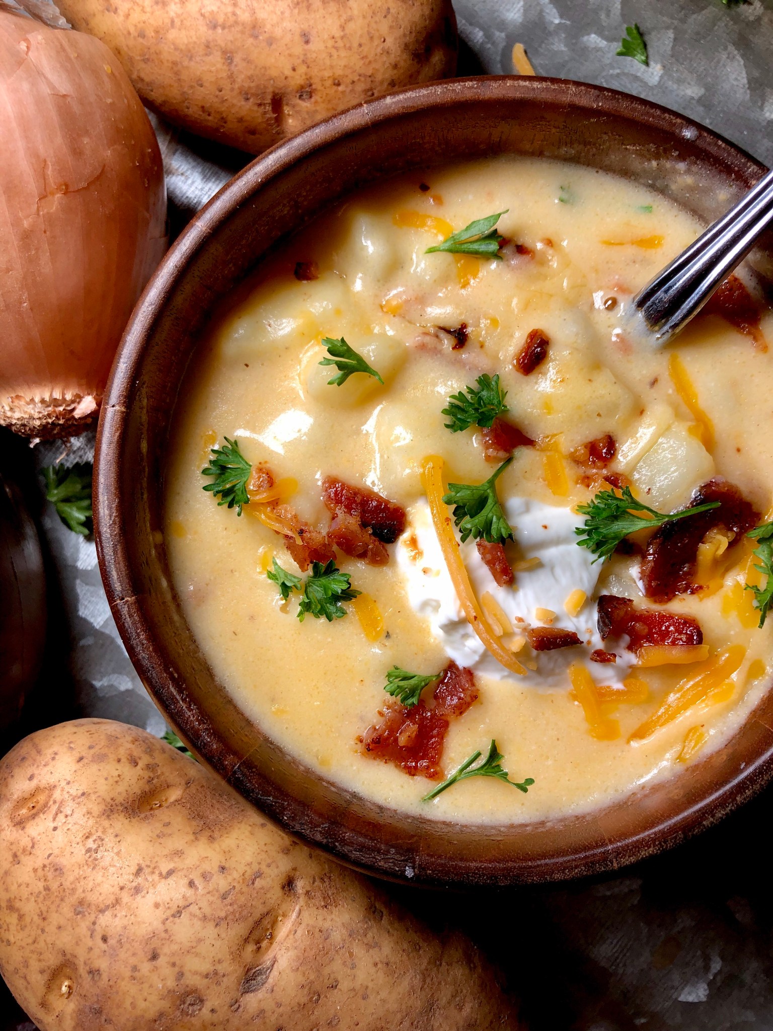 Baked Potato Soup And Sandwich