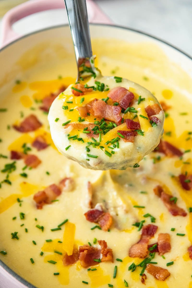 Loaded Baked Potato Soup Using Frozen Potatoes