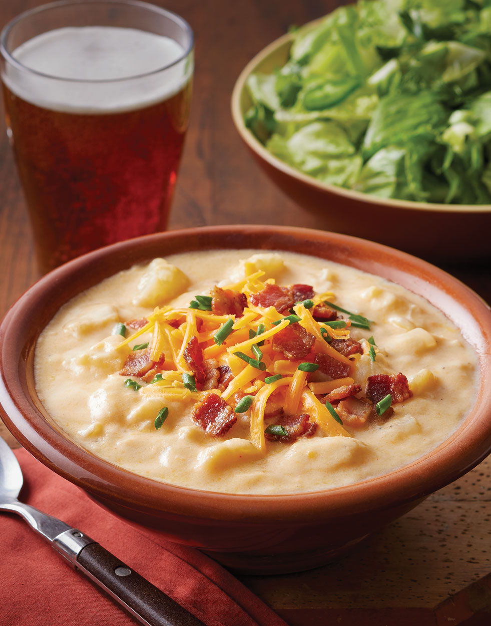 Cheesy Baked Potato Soup with bacon Recipe