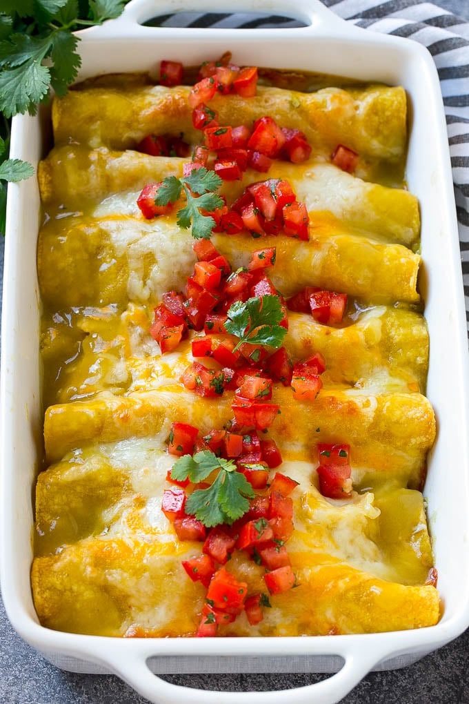 Easy Green Chile Chicken Enchiladas - Easy Recipe Chef