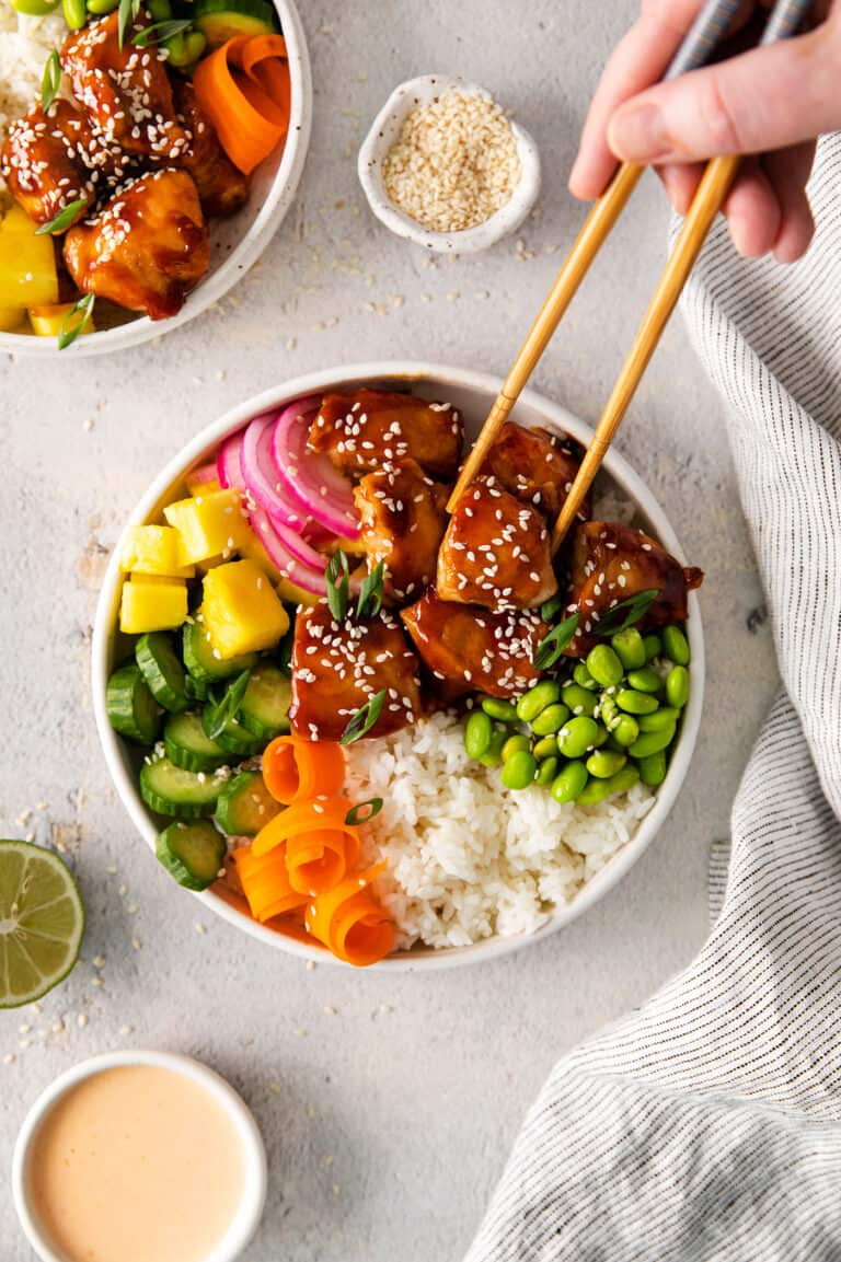 Teriyaki Chicken Poke Bowl Recipe Bbc Good Food