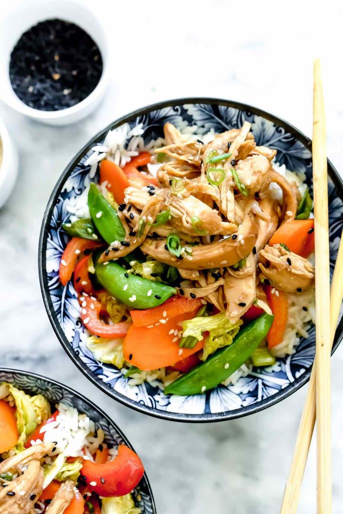 Slow Cooker Chicken Teriyaki Rice Bowls