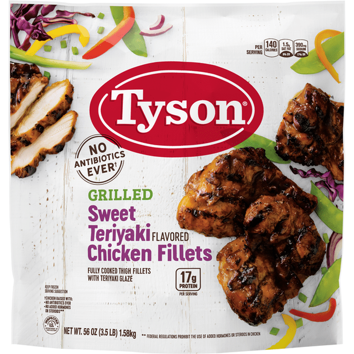 Tyson Grilled Chicken Fillets Sweet Teriyaki 3.5 Lbs