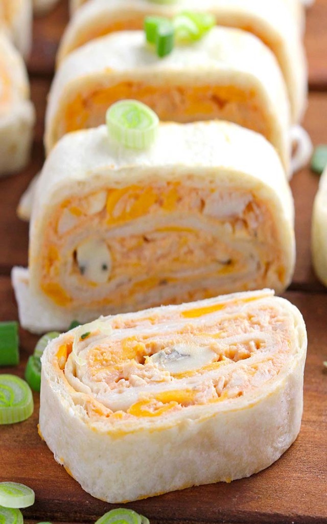 Buffalo Chicken Tortilla Roll Ups - Sugar Apron