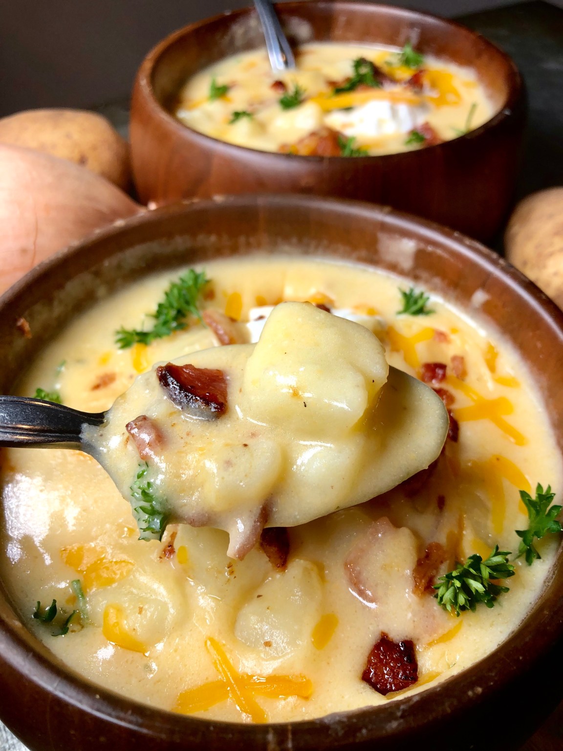 Baked Potato Soup With Baked Potatoes