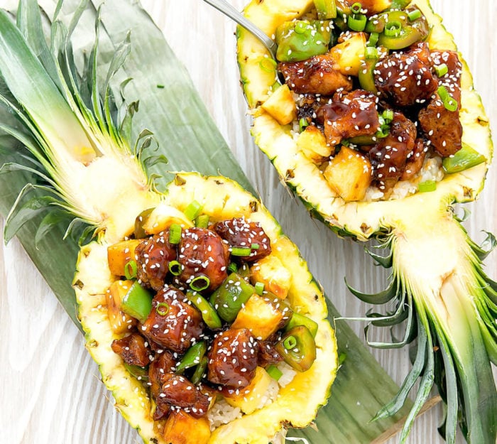 Chicken And Shrimp Teriyaki Pineapple Bowls