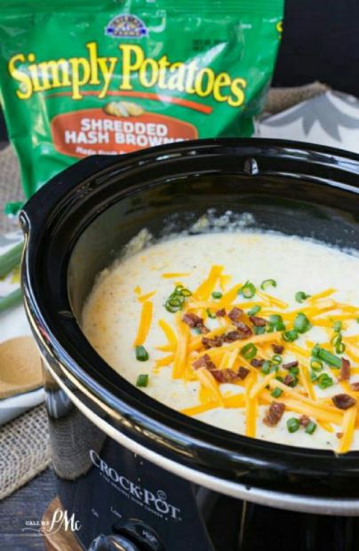 Loaded Crockpot Hash Brown Potato Soup Recipe | SparkRecipes